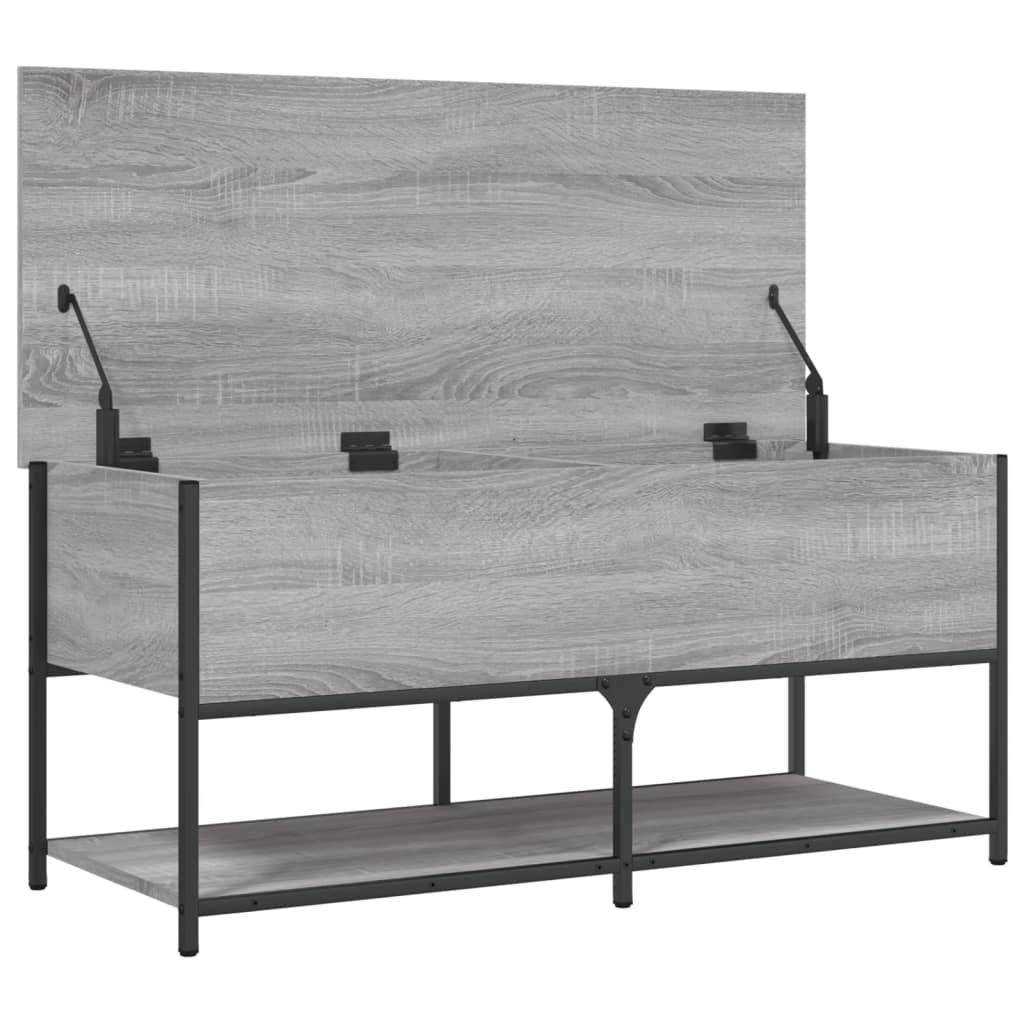 vidaXL Bancă de depozitare, gri sonoma, 100x42,5x47 cm, lemn prelucrat