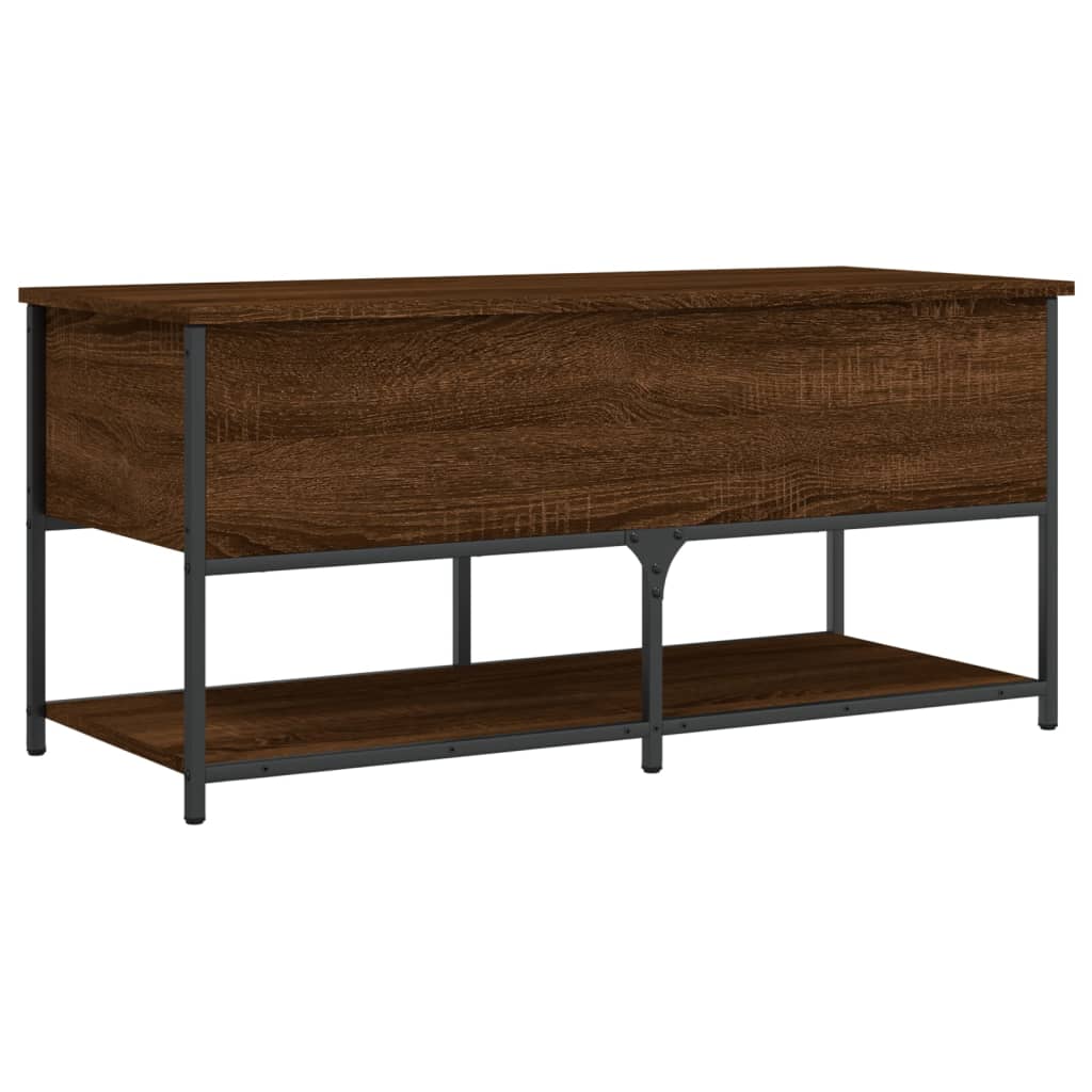vidaXL Bancă de depozitare, stejar maro, 100x42,5x47cm, lemn prelucrat vidaXL Bancă de depozitare, stejar maro, 100x42,5x47cm, lemn prelucrat