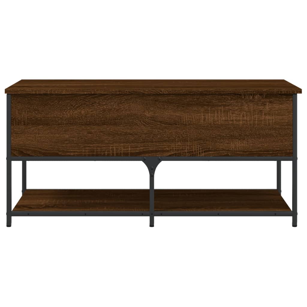 vidaXL Bancă de depozitare, stejar maro, 100x42,5x47cm, lemn prelucrat vidaXL Bancă de depozitare, stejar maro, 100x42,5x47cm, lemn prelucrat