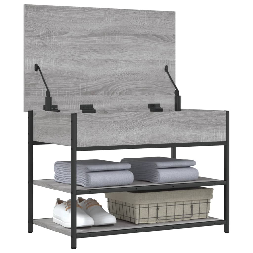 vidaXL Bancă de pantofi, gri sonoma, 70x42,5x50 cm, lemn prelucrat vidaXL Bancă de pantofi, gri sonoma, 70x42,5x50 cm, lemn prelucrat