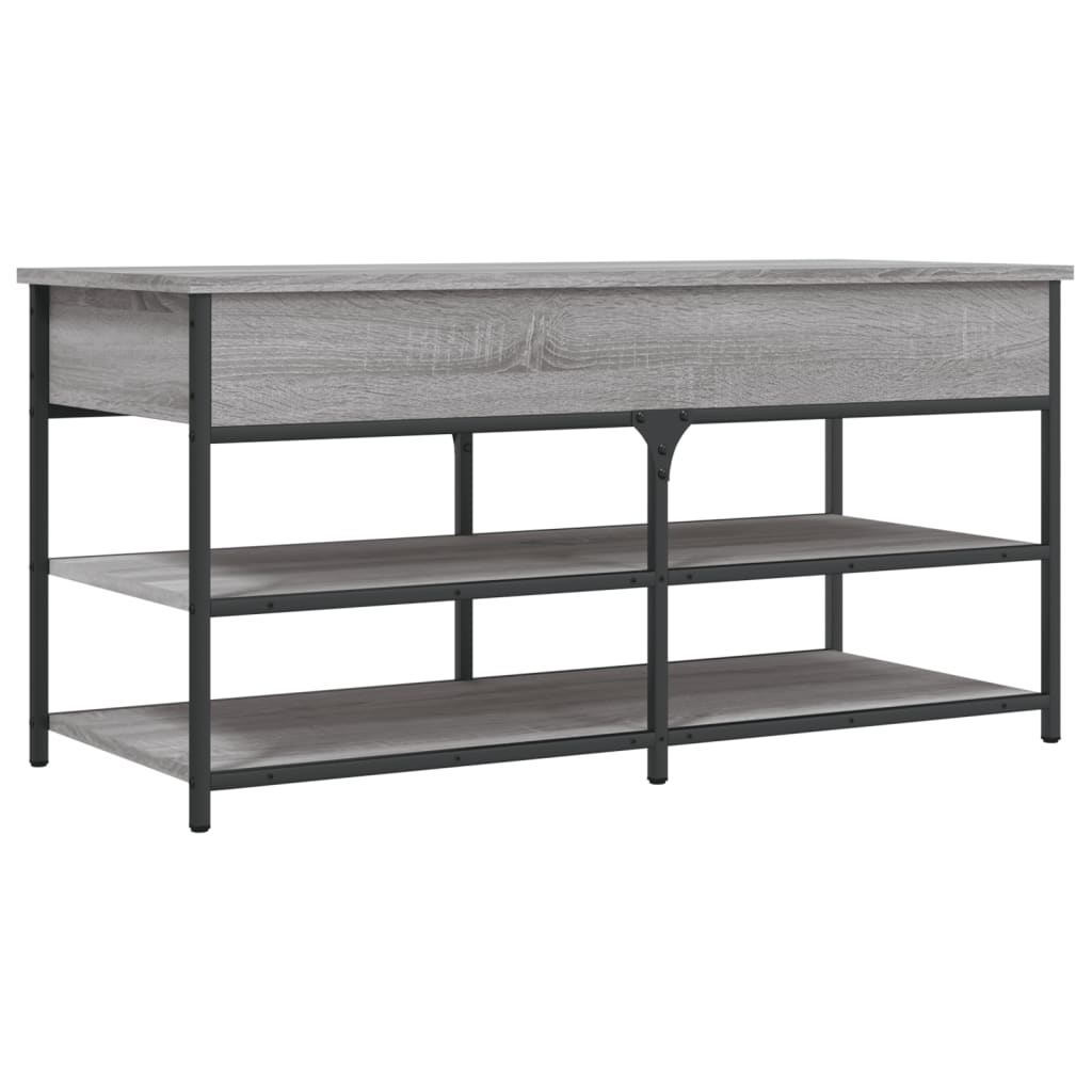 vidaXL Bancă de pantofi, gri sonoma, 100x42,5x50 cm, lemn prelucrat vidaXL Bancă de pantofi, gri sonoma, 100x42,5x50 cm, lemn prelucrat