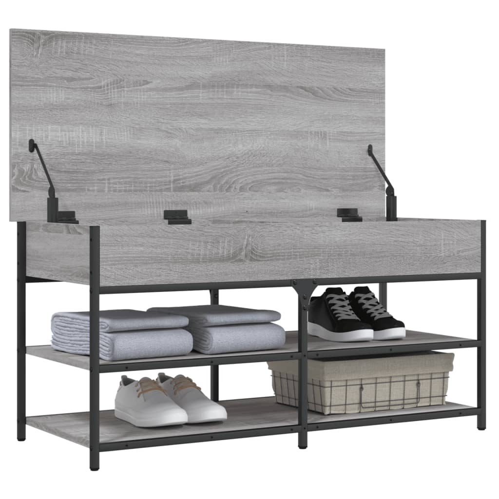 vidaXL Bancă de pantofi, gri sonoma, 100x42,5x50 cm, lemn prelucrat vidaXL Bancă de pantofi, gri sonoma, 100x42,5x50 cm, lemn prelucrat