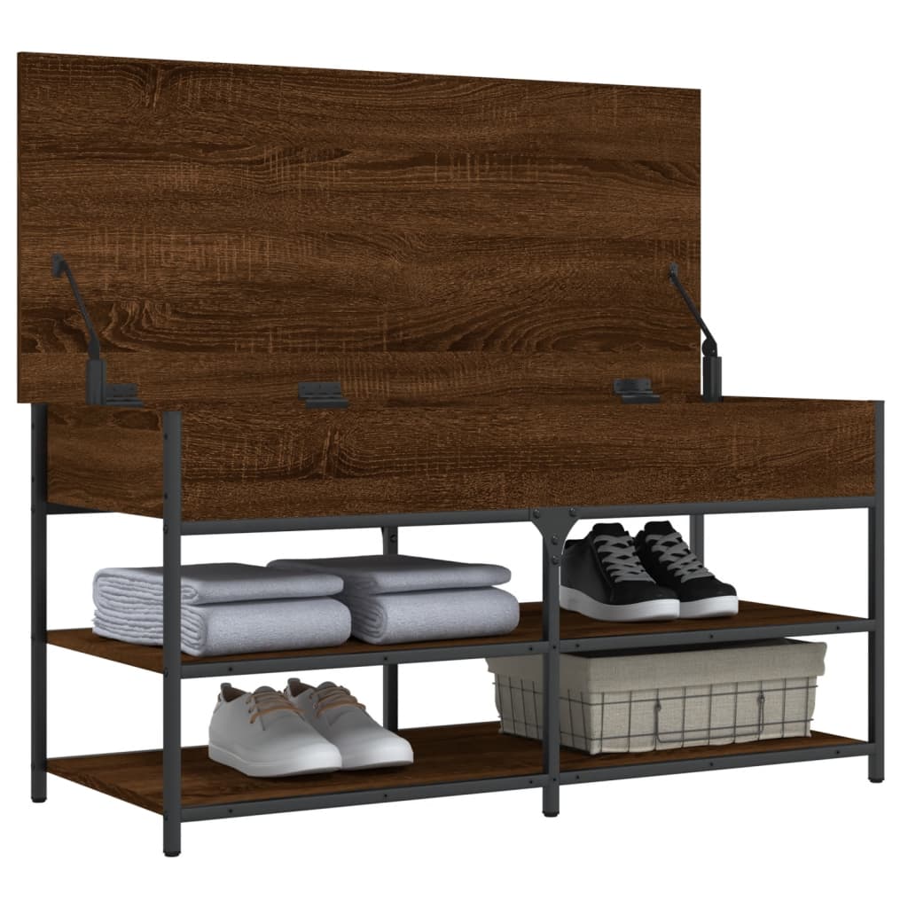 vidaXL Bancă de pantofi, stejar maro, 100x42,5x50 cm, lemn prelucrat