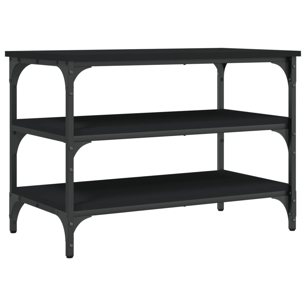 vidaXL Bancă de pantofi, negru, 70x38,5x49 cm, lemn prelucrat