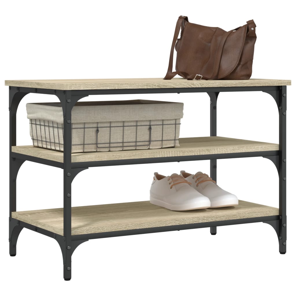vidaXL Bancă de pantofi, stejar sonoma, 70x38,5x49 cm, lemn prelucrat