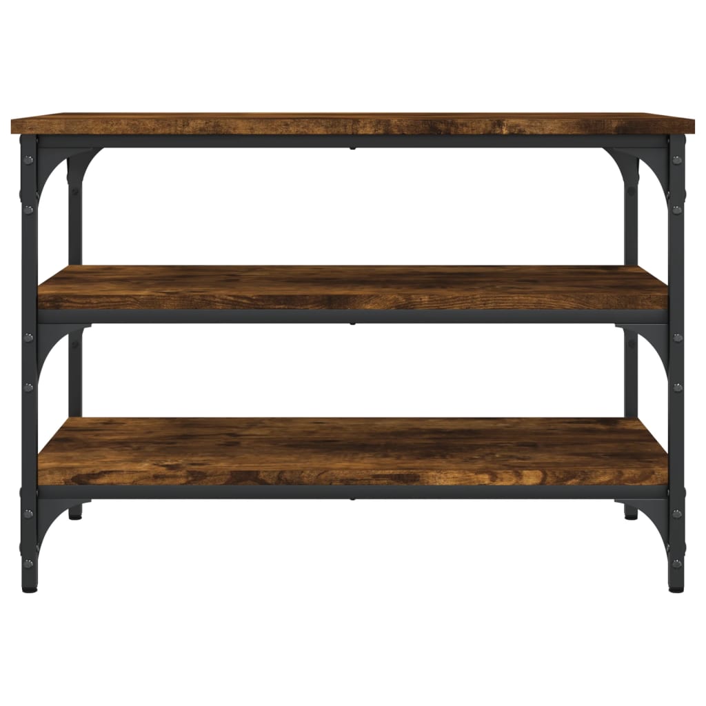vidaXL Bancă de pantofi, stejar fumuriu, 70x38,5x49 cm, lemn prelucrat