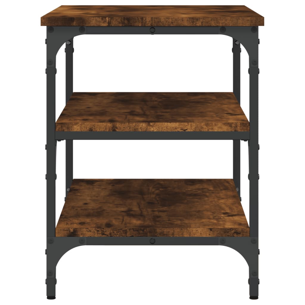 vidaXL Bancă de pantofi, stejar fumuriu, 70x38,5x49 cm, lemn prelucrat