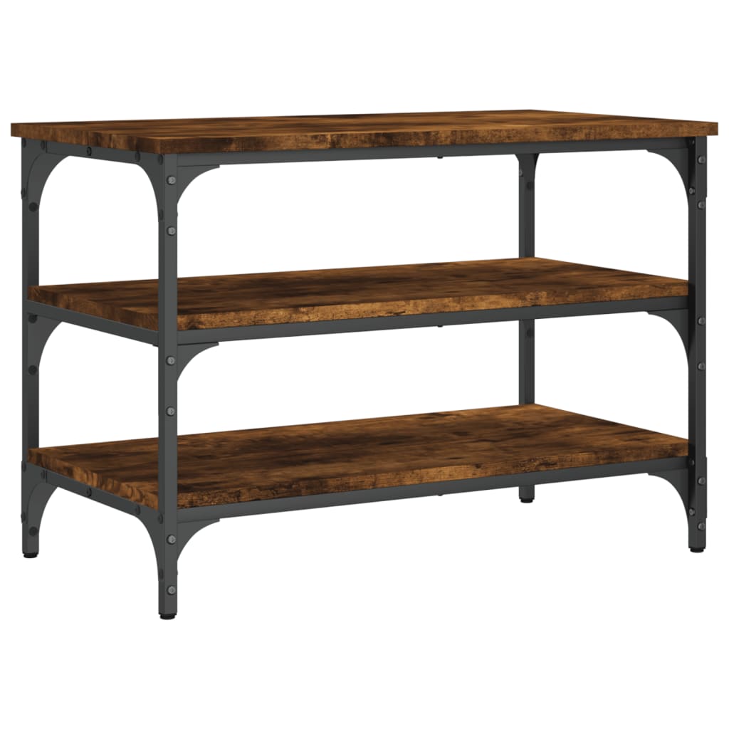 vidaXL Bancă de pantofi, stejar fumuriu, 70x38,5x49 cm, lemn prelucrat