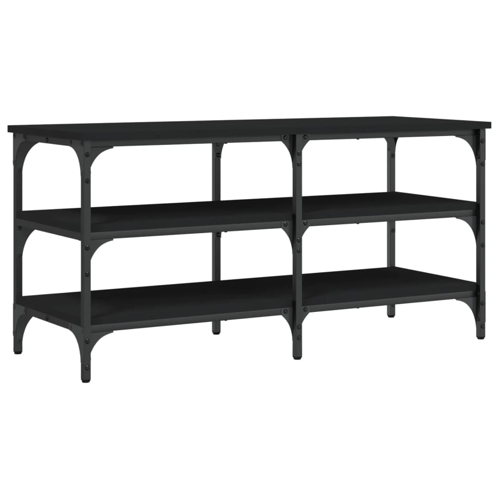 vidaXL Bancă de pantofi, negru, 100x38,5x49 cm, lemn prelucrat vidaXL Bancă de pantofi, negru, 100x38,5x49 cm, lemn prelucrat