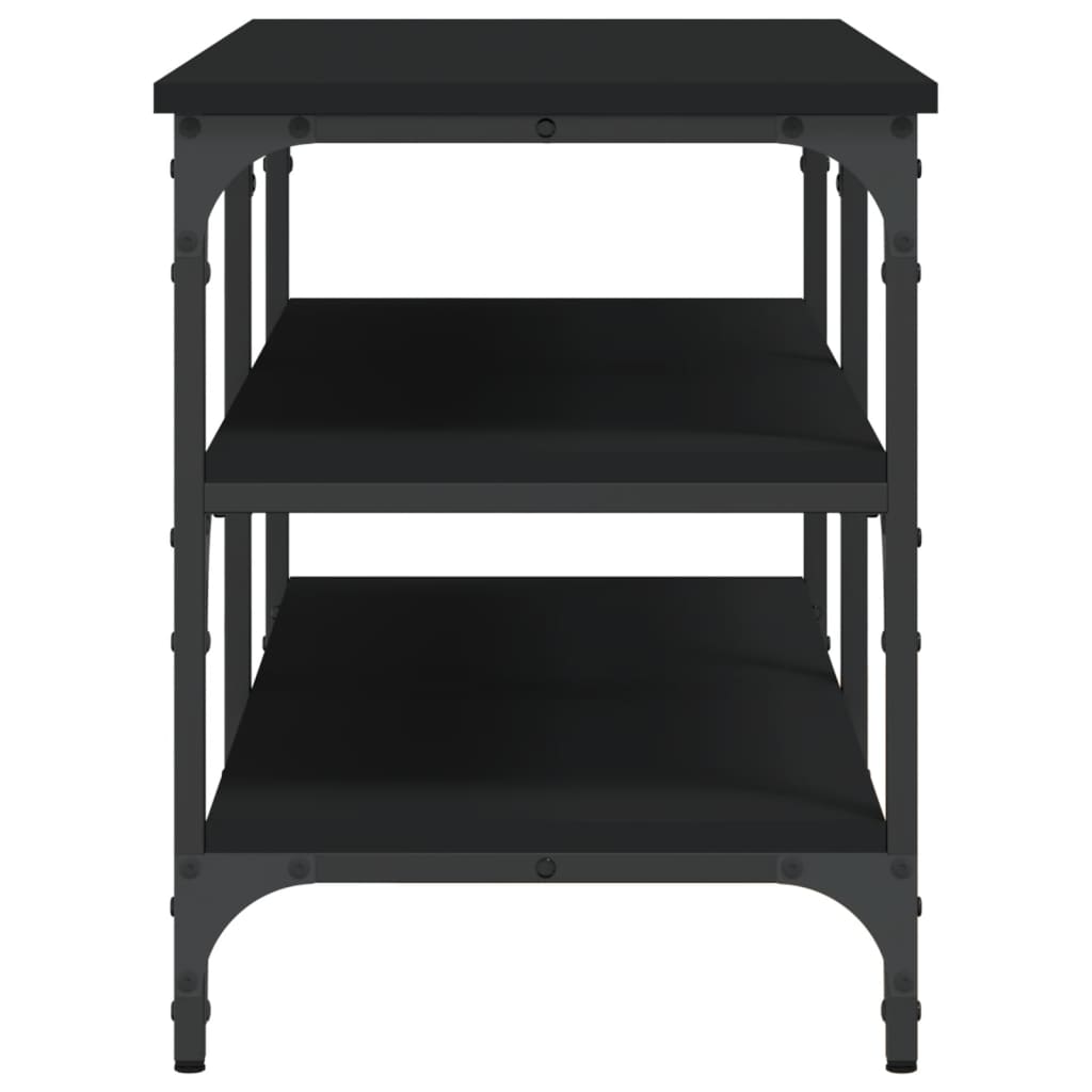 vidaXL Bancă de pantofi, negru, 100x38,5x49 cm, lemn prelucrat vidaXL Bancă de pantofi, negru, 100x38,5x49 cm, lemn prelucrat