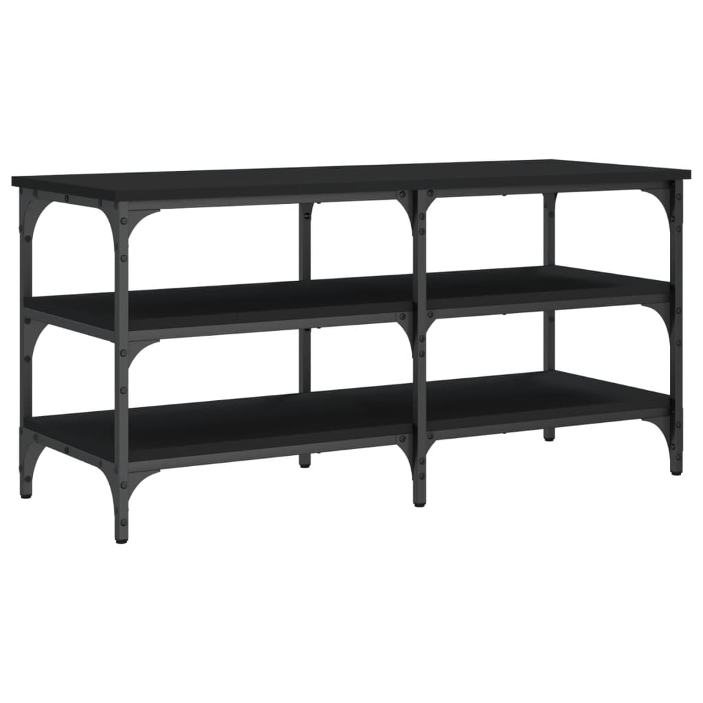 vidaXL Bancă de pantofi, negru, 100x38,5x49 cm, lemn prelucrat vidaXL Bancă de pantofi, negru, 100x38,5x49 cm, lemn prelucrat