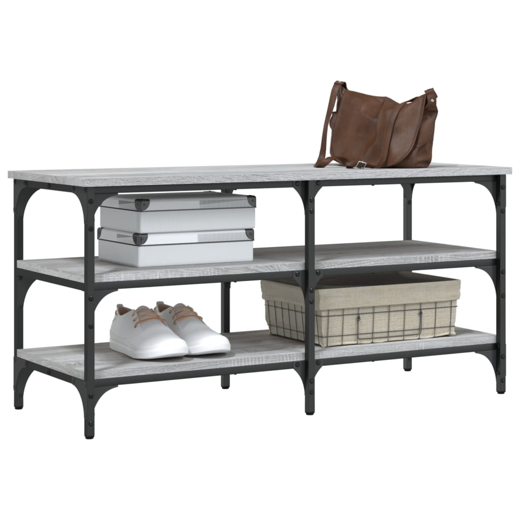 vidaXL Bancă de pantofi, gri sonoma, 100x38,5x49 cm, lemn prelucrat