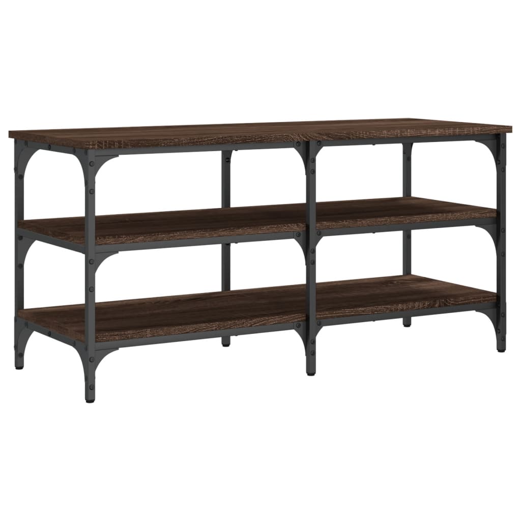 vidaXL Bancă de pantofi, stejar maro, 100x38,5x49 cm, lemn prelucrat