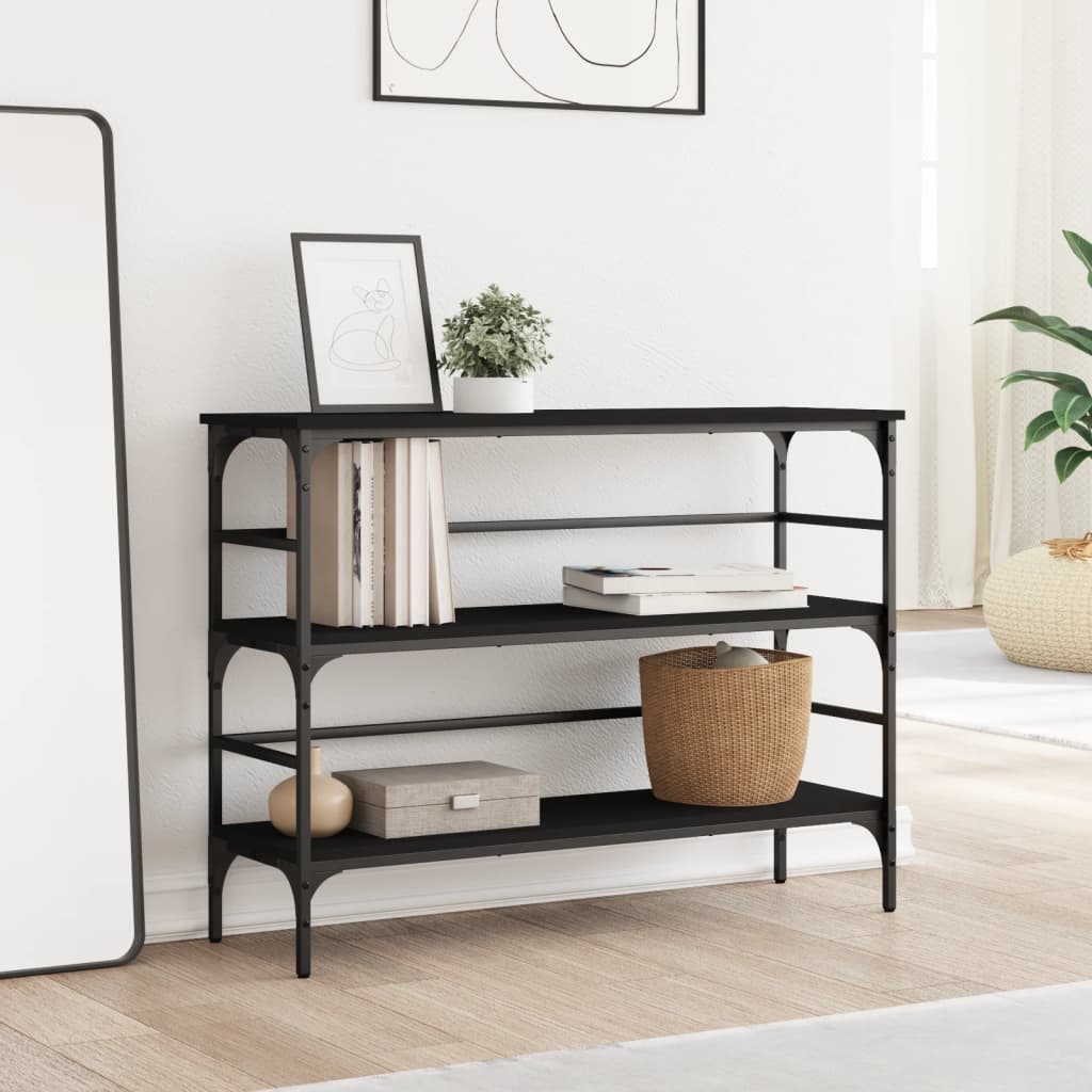 vidaXL Măsuță consolă, negru, 100x32x75 cm, lemn compozit vidaXL Măsuță consolă, negru, 100x32x75 cm, lemn compozit