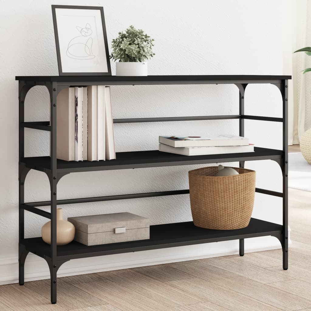 vidaXL Măsuță consolă, negru, 100x32x75 cm, lemn compozit vidaXL Măsuță consolă, negru, 100x32x75 cm, lemn compozit