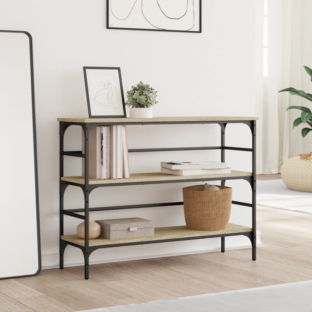 vidaXL Măsuță consolă, stejar sonoma, 100x32x75 cm, lemn prelucrat vidaXL Măsuță consolă, stejar sonoma, 100x32x75 cm, lemn prelucrat