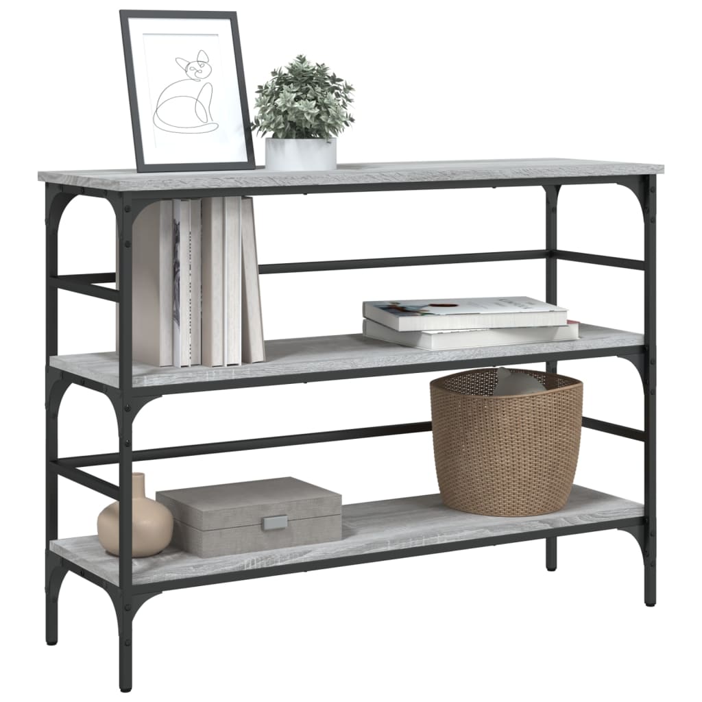 vidaXL Măsuță consolă, gri sonoma, 100x32x75 cm, lemn prelucrat vidaXL Măsuță consolă, gri sonoma, 100x32x75 cm, lemn prelucrat