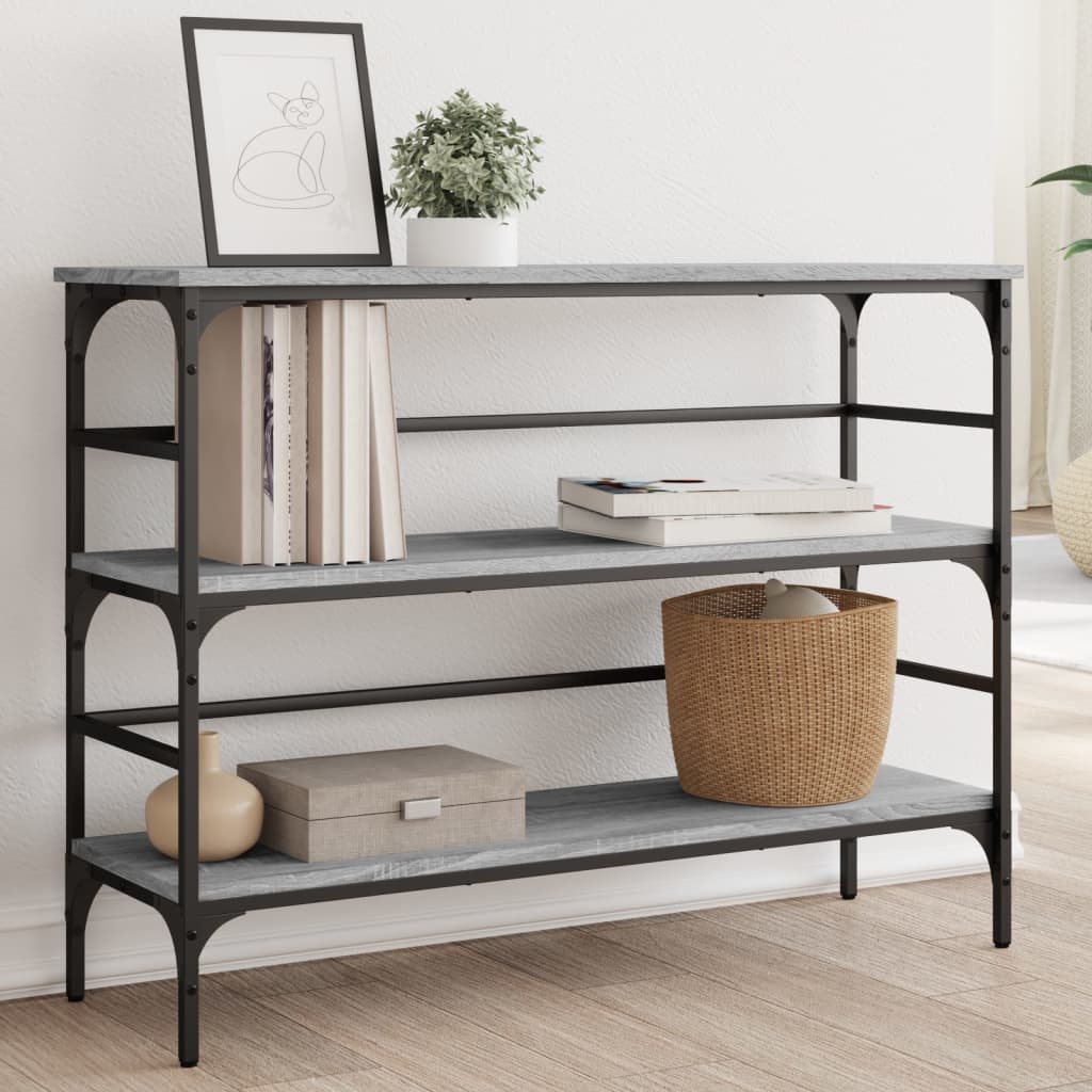 vidaXL Măsuță consolă, gri sonoma, 100x32x75 cm, lemn prelucrat vidaXL Măsuță consolă, gri sonoma, 100x32x75 cm, lemn prelucrat
