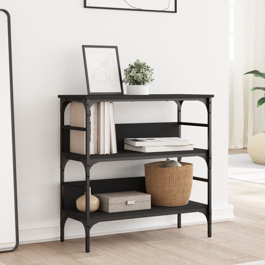 vidaXL Masă consolă, negru, 75x32x75 cm, lemn prelucrat vidaXL Masă consolă, negru, 75x32x75 cm, lemn prelucrat