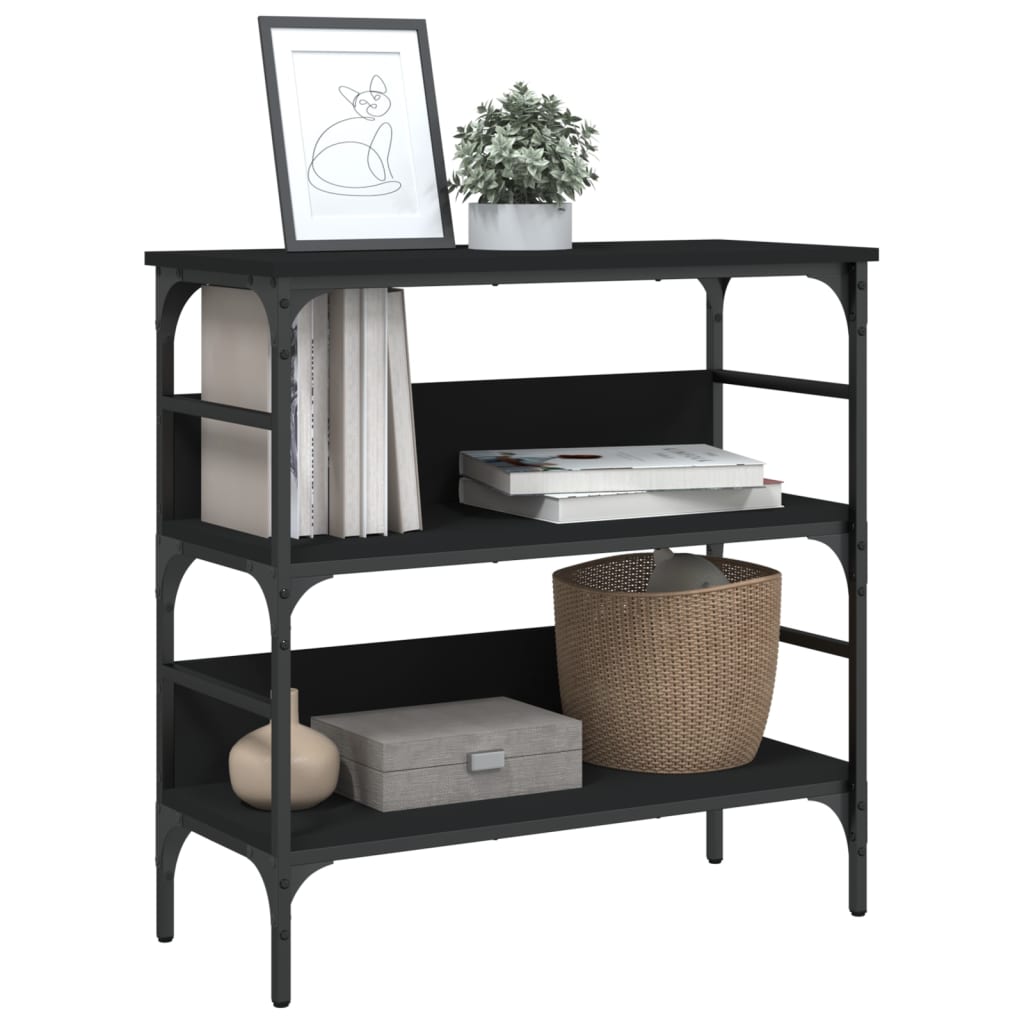 vidaXL Masă consolă, negru, 75x32x75 cm, lemn prelucrat vidaXL Masă consolă, negru, 75x32x75 cm, lemn prelucrat