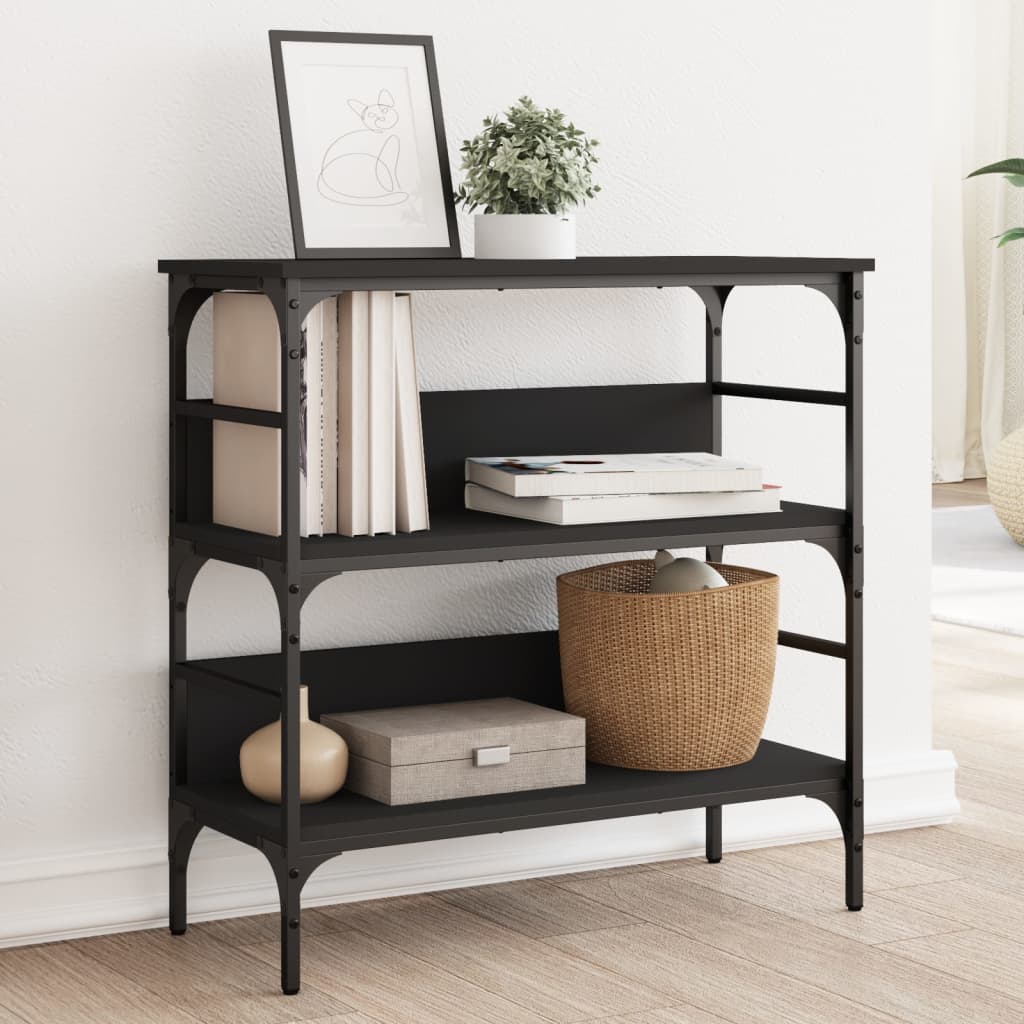 vidaXL Masă consolă, negru, 75x32x75 cm, lemn prelucrat vidaXL Masă consolă, negru, 75x32x75 cm, lemn prelucrat