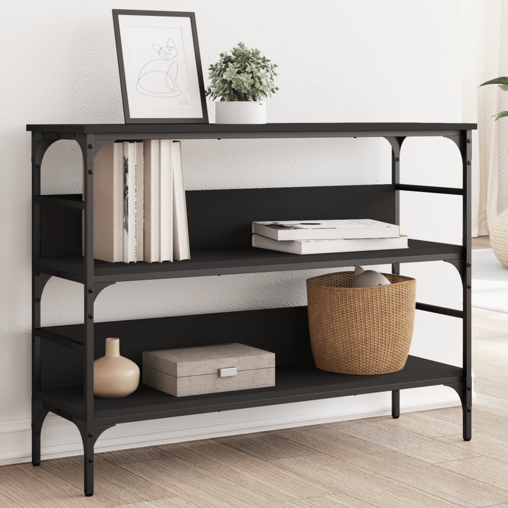 vidaXL Măsuță consolă, negru, 100x32x75 cm, lemn compozit vidaXL Măsuță consolă, negru, 100x32x75 cm, lemn compozit