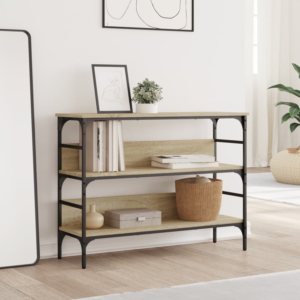 vidaXL Măsuță consolă, stejar sonoma, 100x32x75 cm, lemn prelucrat vidaXL Măsuță consolă, stejar sonoma, 100x32x75 cm, lemn prelucrat