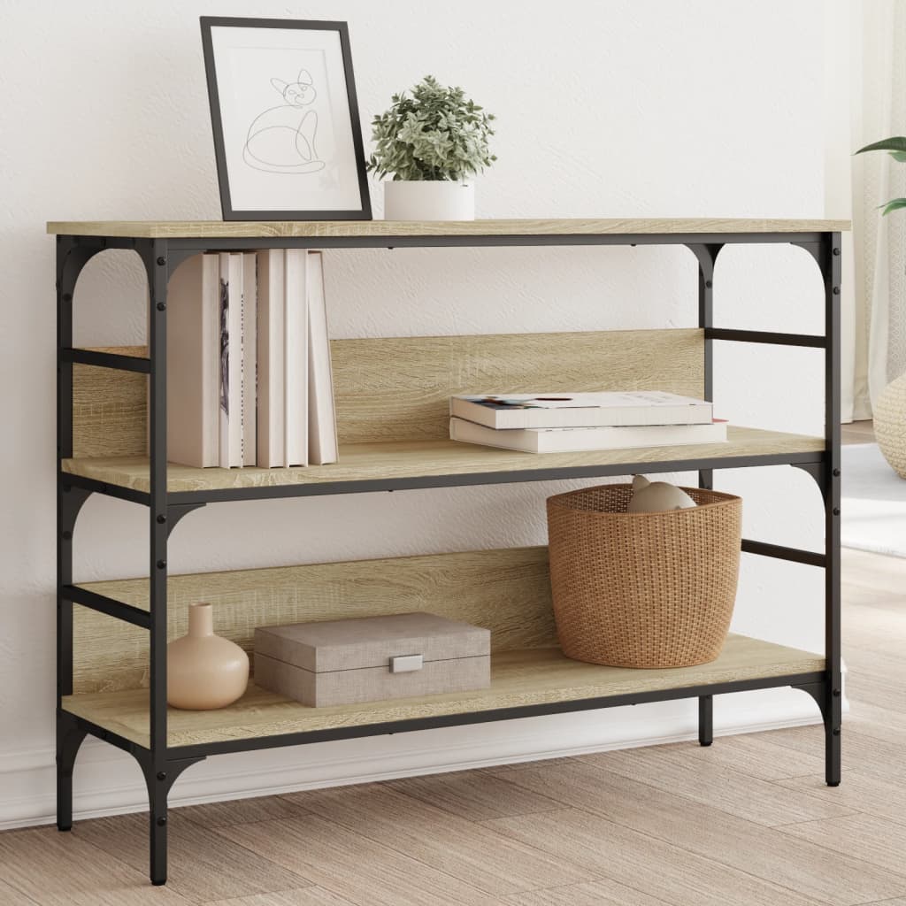vidaXL Măsuță consolă, stejar sonoma, 100x32x75 cm, lemn prelucrat vidaXL Măsuță consolă, stejar sonoma, 100x32x75 cm, lemn prelucrat