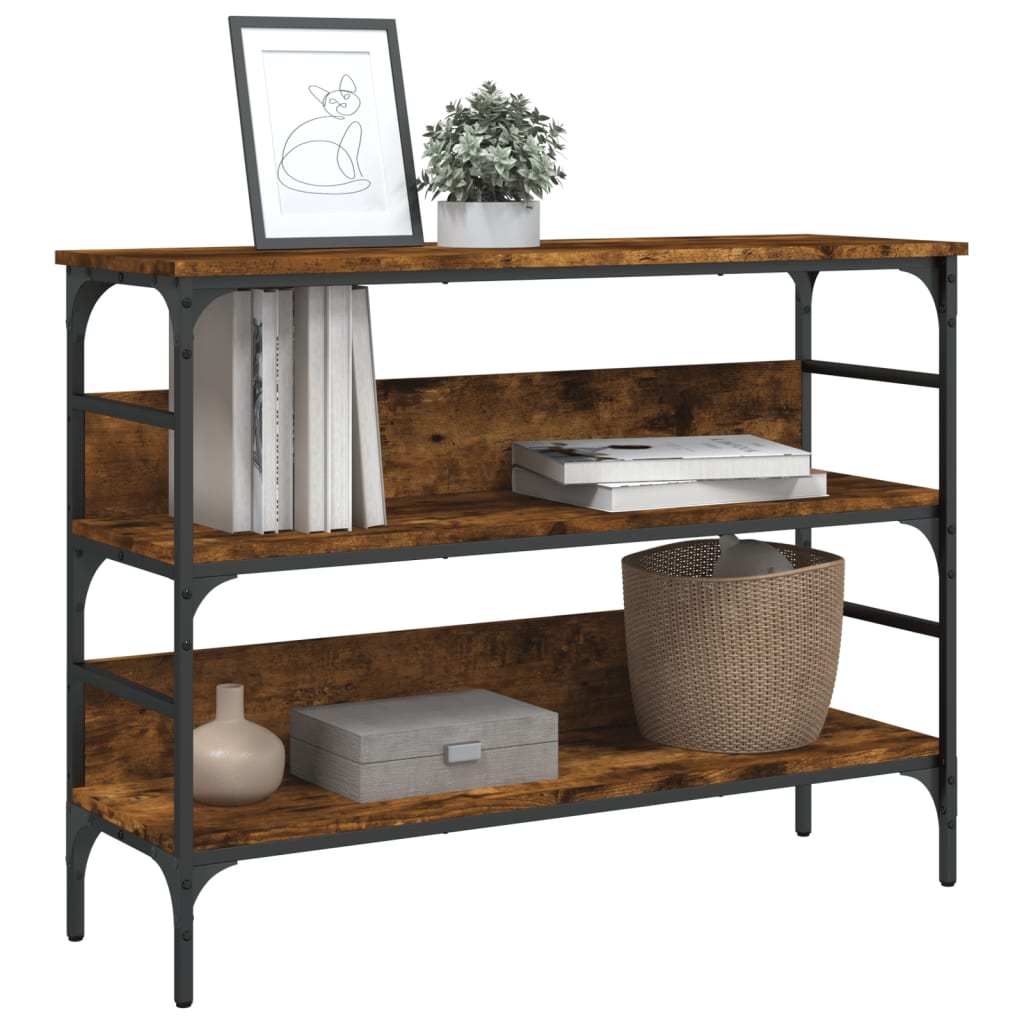 vidaXL Măsuță consolă, stejar fumuriu, 100x32x75 cm, lemn prelucrat vidaXL Măsuță consolă, stejar fumuriu, 100x32x75 cm, lemn prelucrat