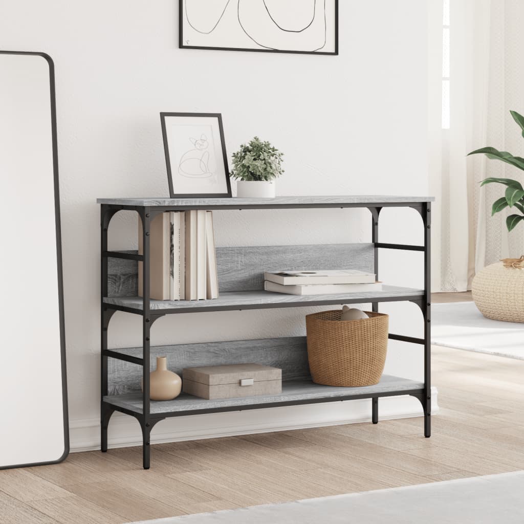 vidaXL Măsuță consolă, gri sonoma, 100x32x75 cm, lemn prelucrat vidaXL Măsuță consolă, gri sonoma, 100x32x75 cm, lemn prelucrat