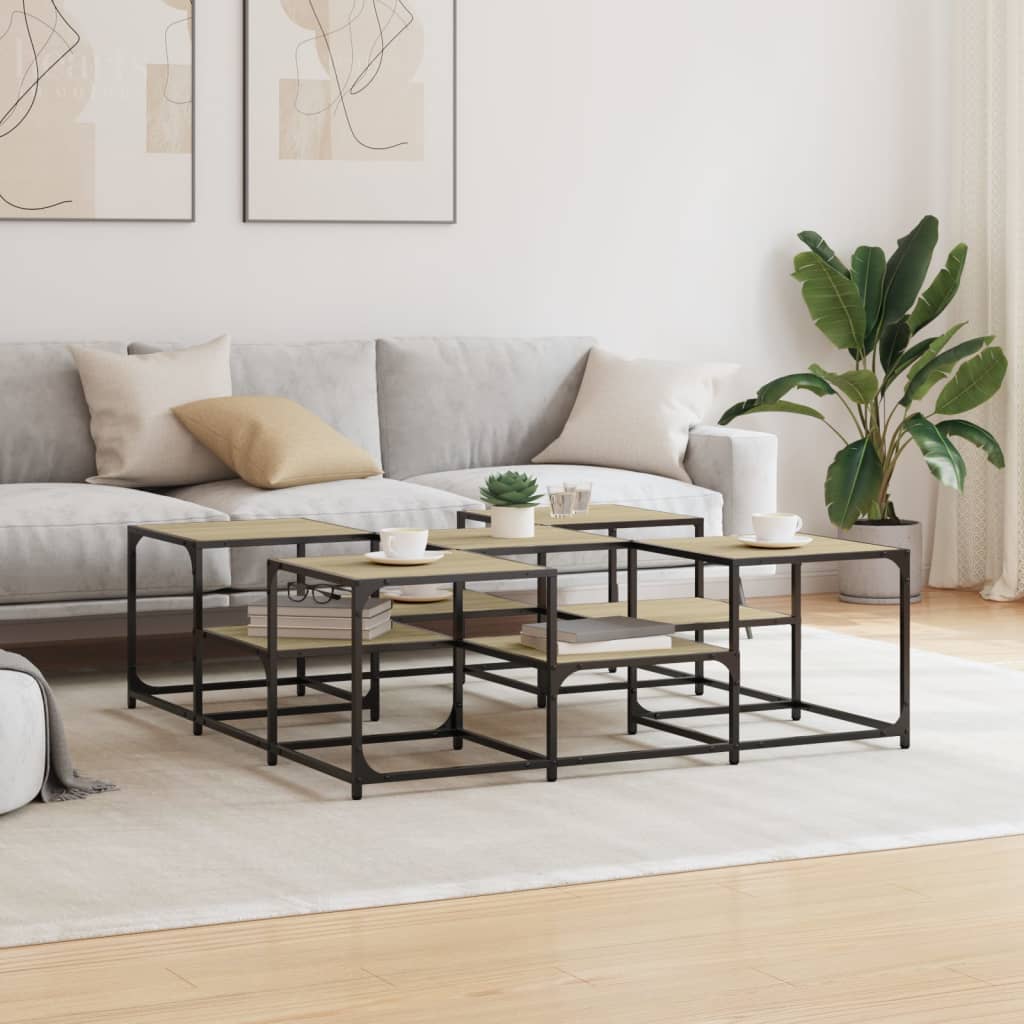 vidaXL Măsuță de cafea, stejar sonoma, 121x121x40 cm, lemn prelucrat vidaXL Măsuță de cafea, stejar sonoma, 121x121x40 cm, lemn prelucrat