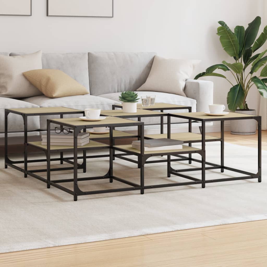 vidaXL Măsuță de cafea, stejar sonoma, 121x121x40 cm, lemn prelucrat vidaXL Măsuță de cafea, stejar sonoma, 121x121x40 cm, lemn prelucrat