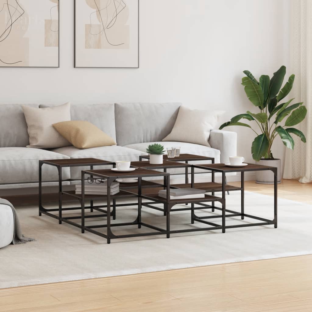 vidaXL Măsuță de cafea, stejar maro, 121x121x40 cm, lemn prelucrat vidaXL Măsuță de cafea, stejar maro, 121x121x40 cm, lemn prelucrat