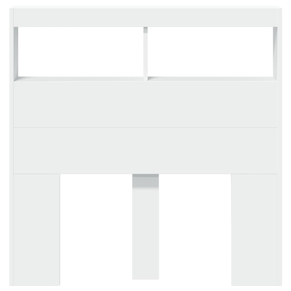 vidaXL Tăblie cu dulap și LED, alb, 100x17x102 cm vidaXL Tăblie cu dulap și LED, alb, 100x17x102 cm