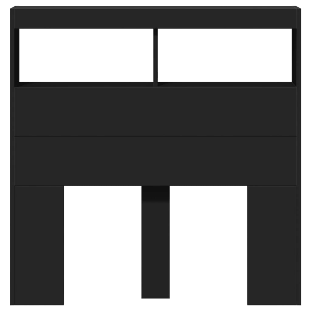 vidaXL Tăblie cu dulap și LED, negru, 100x17x102 cm vidaXL Tăblie cu dulap și LED, negru, 100x17x102 cm
