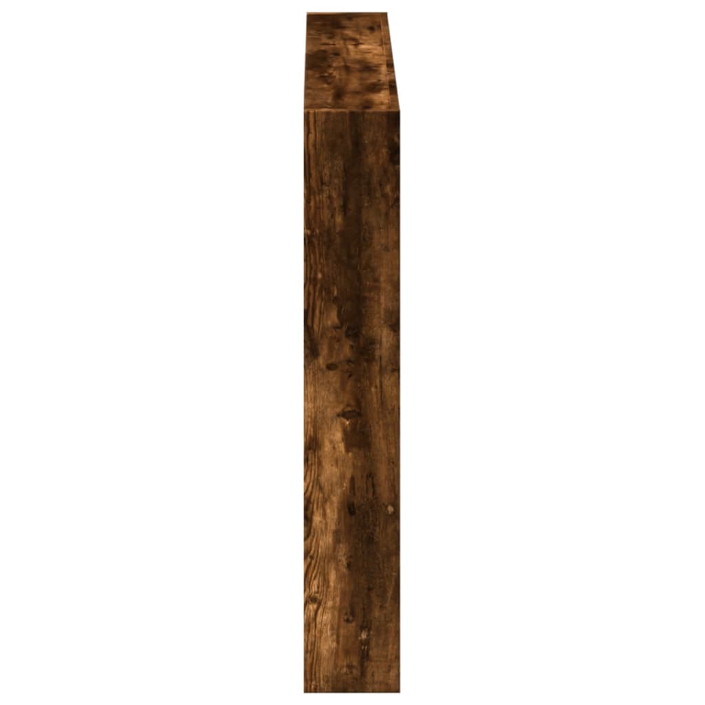 vidaXL Tăblie de pat cu dulap și LED, stejar fumuriu, 100x17x102 cm