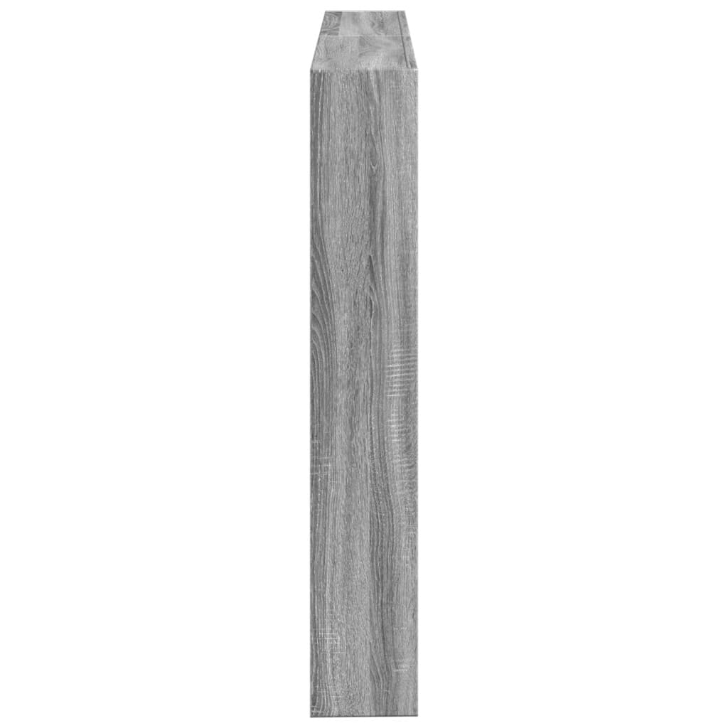 vidaXL Tăblie de pat cu dulap și LED, gri sonoma, 140x17x102 cm