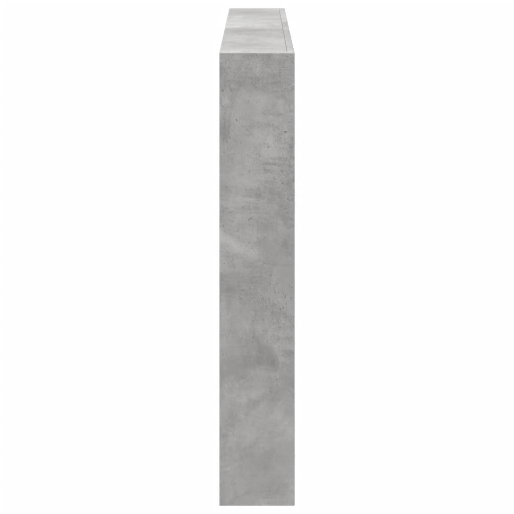 vidaXL Tăblie de pat cu dulap și LED, gri beton, 160x17x102 cm