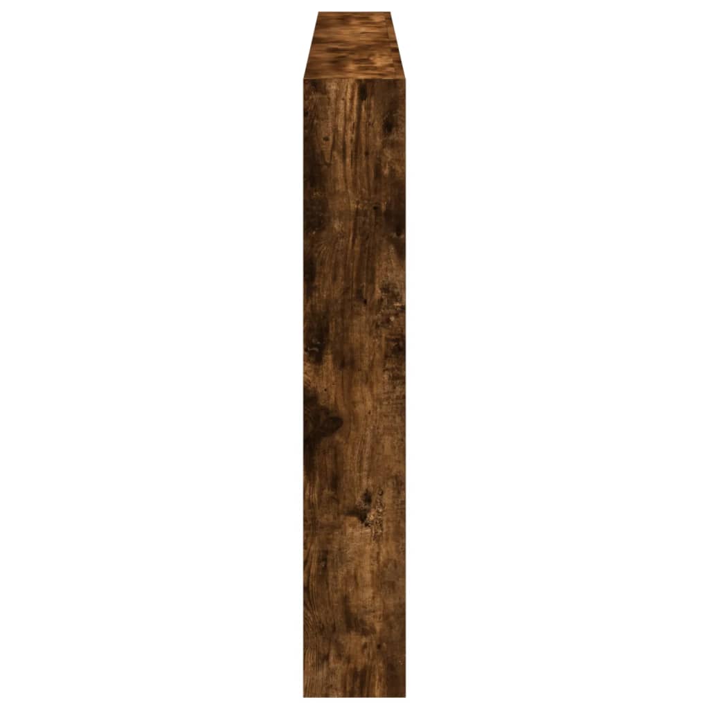 vidaXL Tăblie de pat cu dulap și LED, stejar fumuriu, 180x17x102 cm