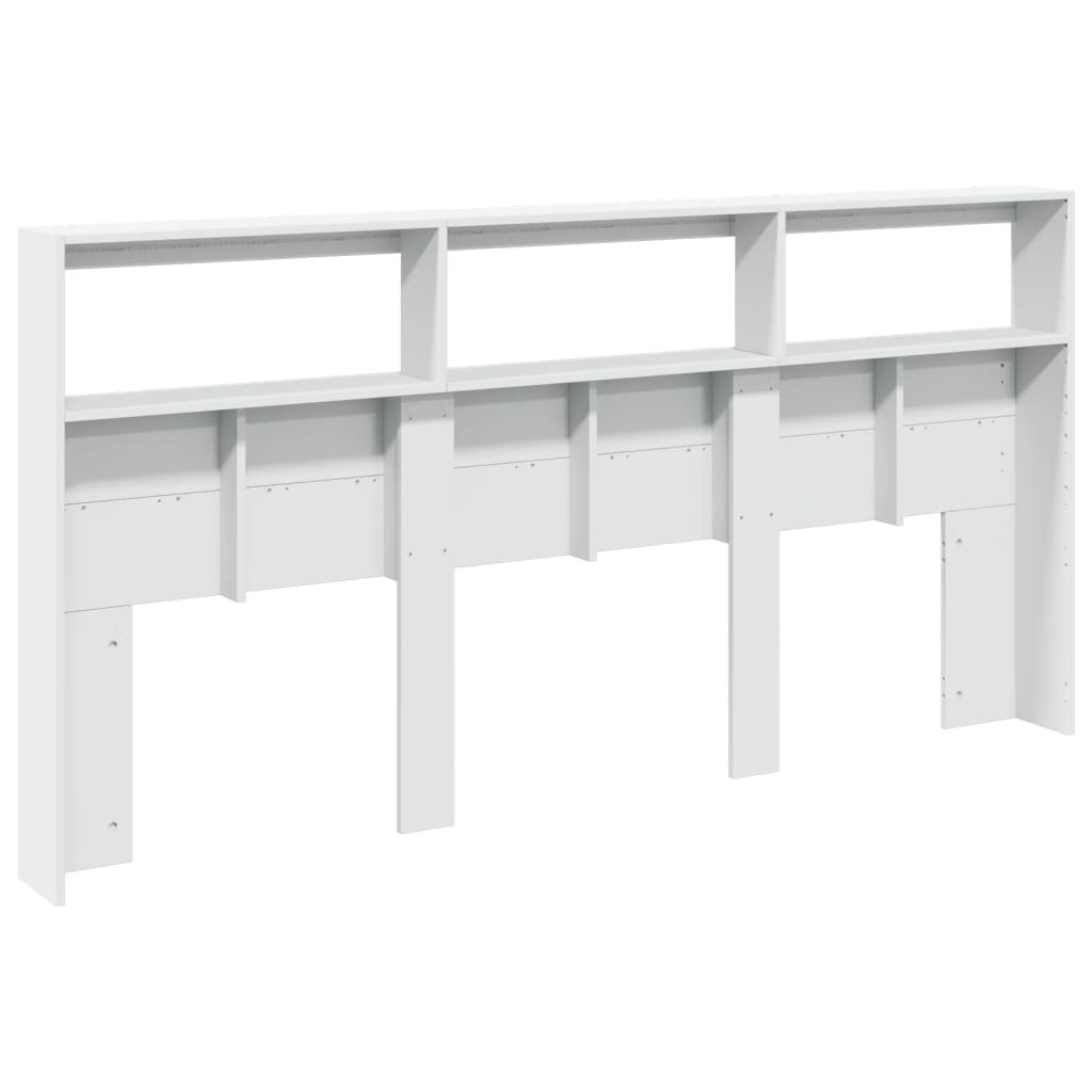 vidaXL Tăblie cu dulap și LED, alb, 200x17x102 cm vidaXL Tăblie cu dulap și LED, alb, 200x17x102 cm