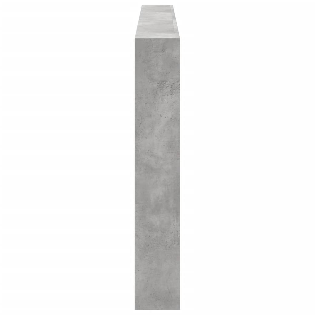 vidaXL Tăblie de pat cu dulap și LED, gri beton, 200x17x102 cm