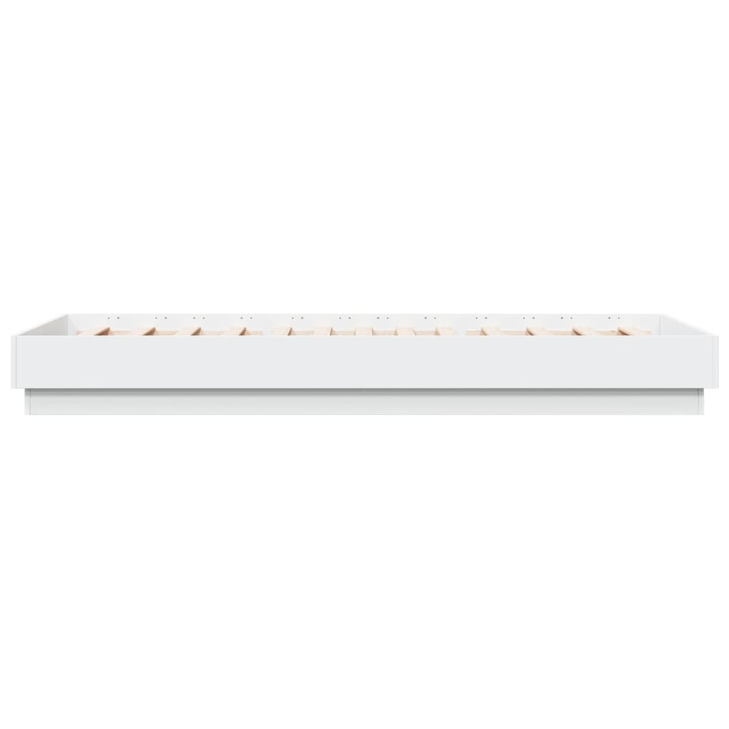 vidaXL Cadru de pat cu lumini LED, alb, 100x200 cm vidaXL Cadru de pat cu lumini LED, alb, 100x200 cm