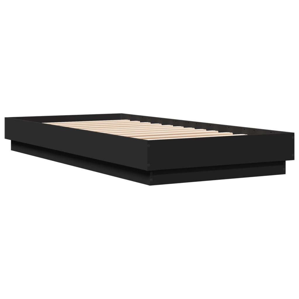 vidaXL Cadru de pat cu lumini LED, negru, 100x200 cm vidaXL Cadru de pat cu lumini LED, negru, 100x200 cm
