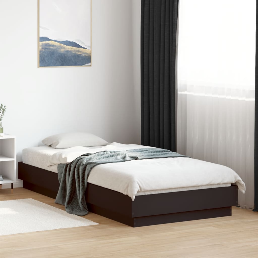 vidaXL Cadru de pat cu lumini LED, negru, 100x200 cm vidaXL Cadru de pat cu lumini LED, negru, 100x200 cm