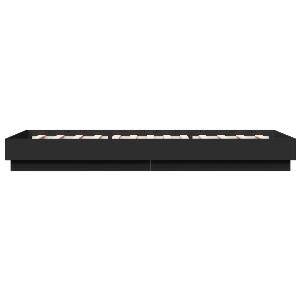 vidaXL Cadru de pat cu lumini LED, negru, 100x200 cm vidaXL Cadru de pat cu lumini LED, negru, 100x200 cm