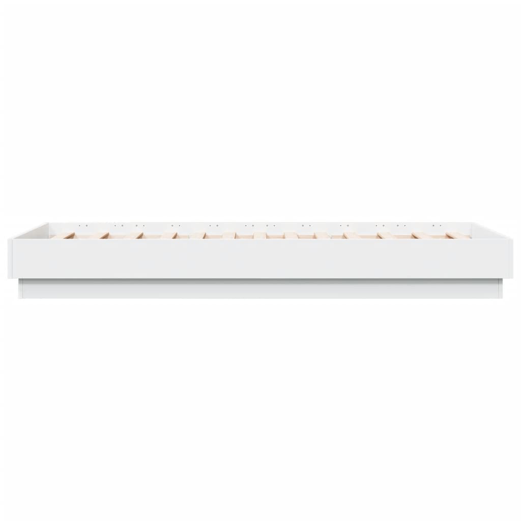 vidaXL Cadru de pat cu lumini LED, alb, 90x190 cm vidaXL Cadru de pat cu lumini LED, alb, 90x190 cm
