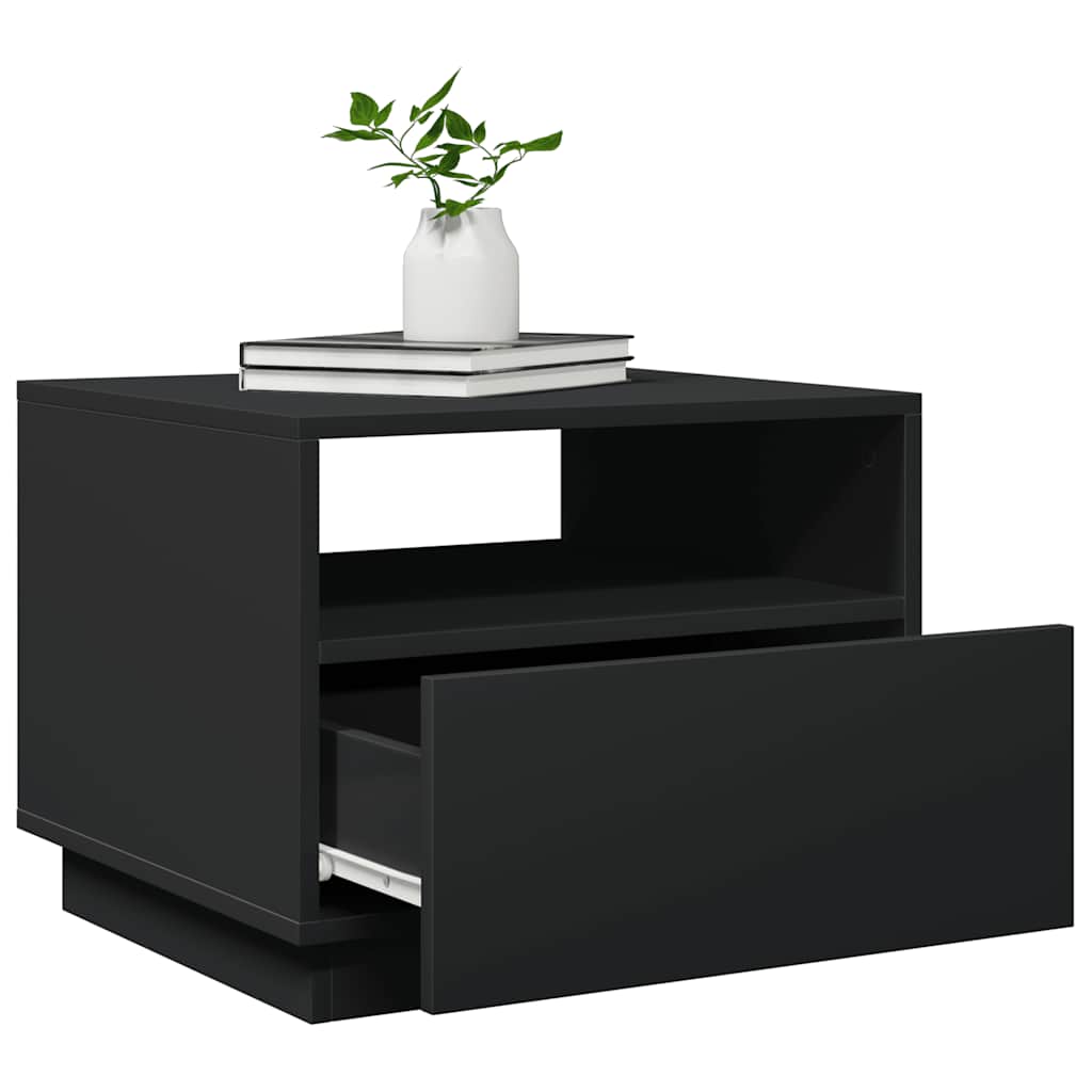 vidaXL Măsuță de cafea cu lumini LED, negru, 50x49x40 cm vidaXL Măsuță de cafea cu lumini LED, negru, 50x49x40 cm