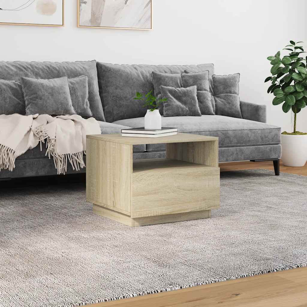 vidaXL Măsuță de cafea cu lumini LED, stejar sonoma, 50x49x40 cm vidaXL Măsuță de cafea cu lumini LED, stejar sonoma, 50x49x40 cm