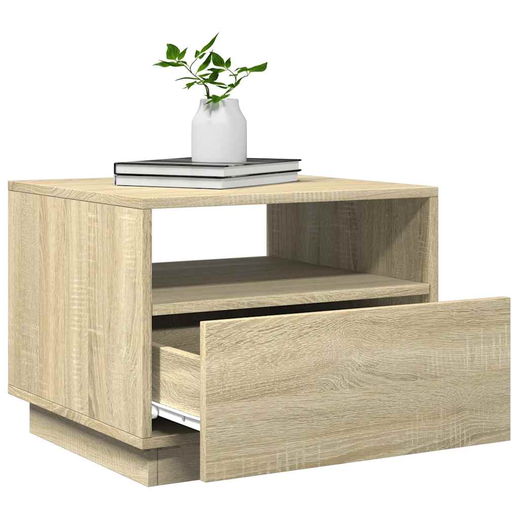 vidaXL Măsuță de cafea cu lumini LED, stejar sonoma, 50x49x40 cm vidaXL Măsuță de cafea cu lumini LED, stejar sonoma, 50x49x40 cm