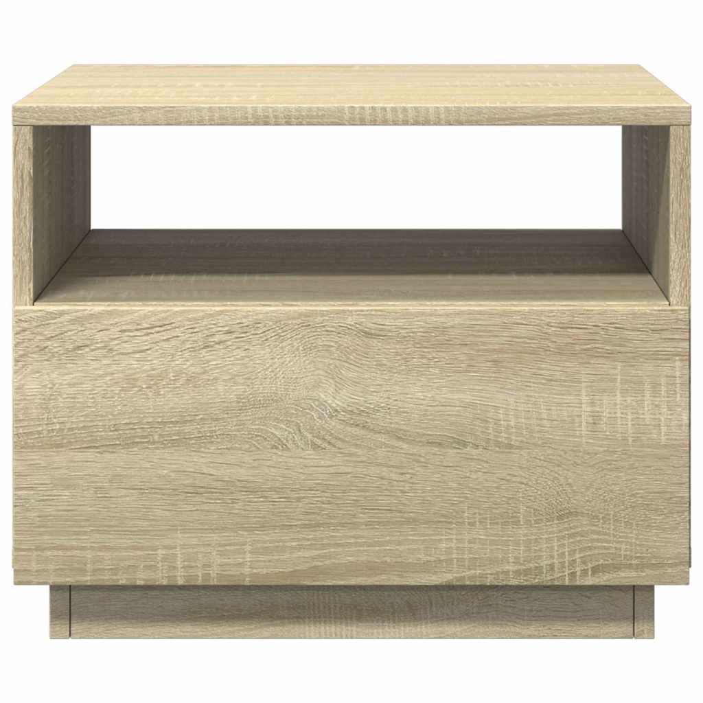 vidaXL Măsuță de cafea cu lumini LED, stejar sonoma, 50x49x40 cm vidaXL Măsuță de cafea cu lumini LED, stejar sonoma, 50x49x40 cm